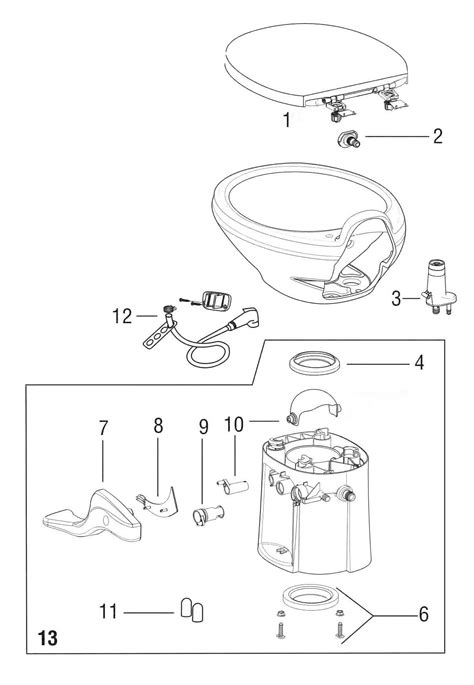 Thetford aqua magic rv toilet parts schematic
